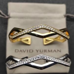 GORGEOUS TWISTED DESIGNER PAVE BRACELET - Platinum Rhodium Setting